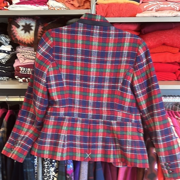 Talbots red/blue/green plaid blazer. Size 2​ - Picture 4 of 5
